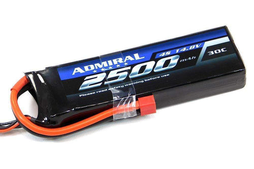 Admiral 2500mAh 4S 14.8V 30C LiPo Battery with T Connector EPR25004