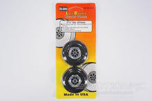 Load image into Gallery viewer, Du-Bro 57.1mm (2.25&quot;) x 20mm Treaded Low Bounce PU Rubber Wheels for 4mm Axle (2 Pack) DUB225T
