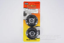 Load image into Gallery viewer, Du-Bro 63.5mm (2.5&quot;) x 22mm Low Bounce Treaded PU Rubber Wheels for 4mm Axle (2 Pack) DUB250T
