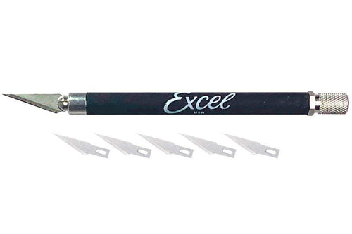 Excel Blades K18 Cushion Grip Knife with 5 Blades - Black 19020