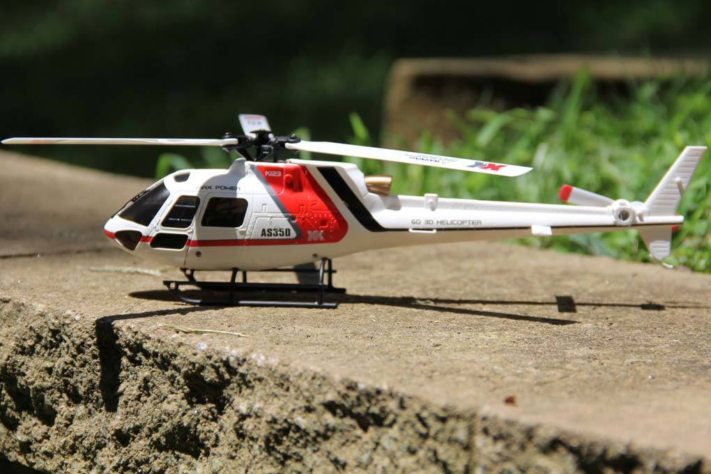 XK K123 Red and White 120 Size Gyro Stabilized Helicopter - FTR 