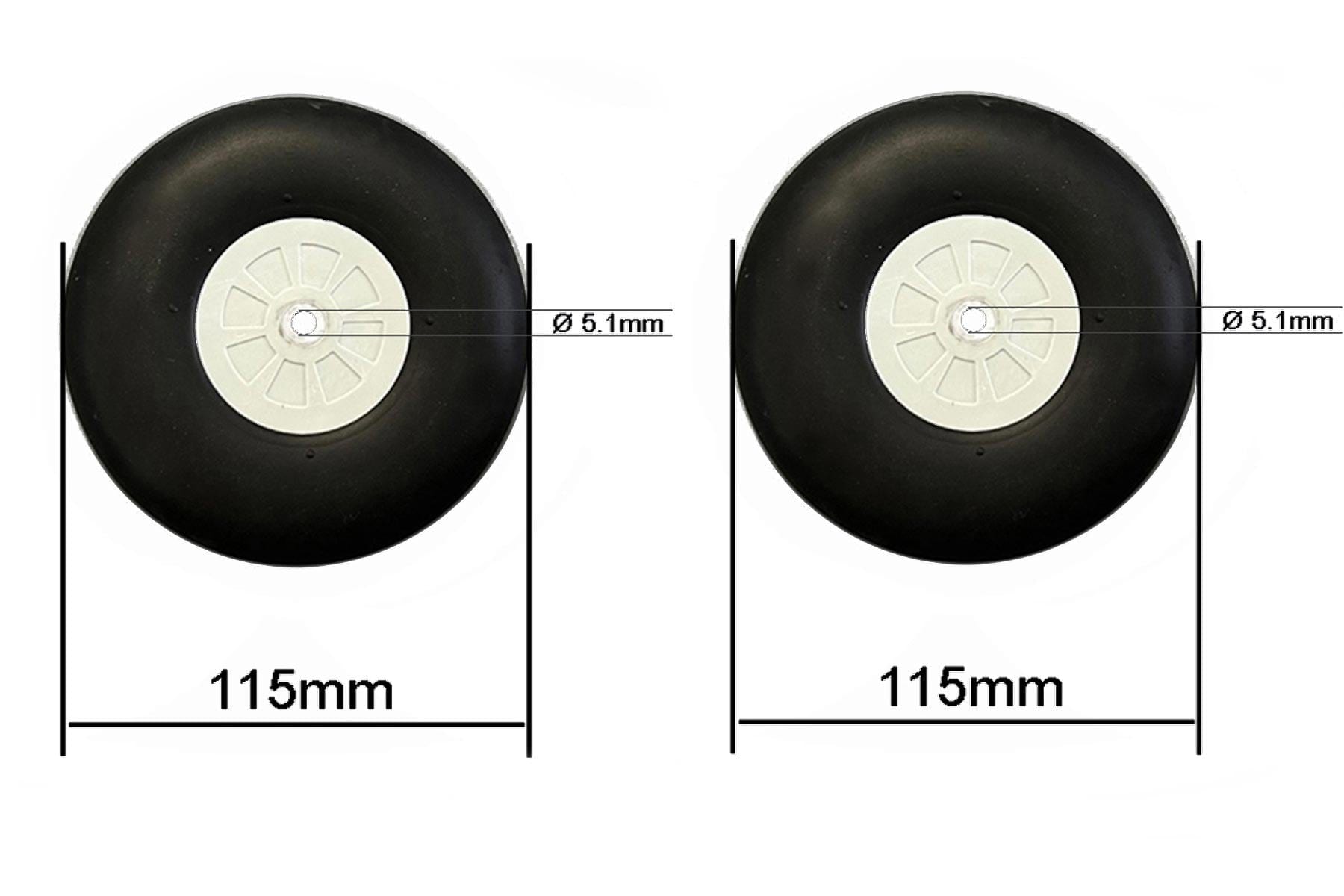 Black Horse 2500mm Heinkel He 111 Main Wheels BHM1017-119