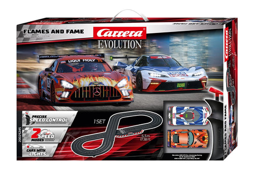 Carrera Flames and Fame 1/32 Scale Evolution Slot Car Set CRE20025245