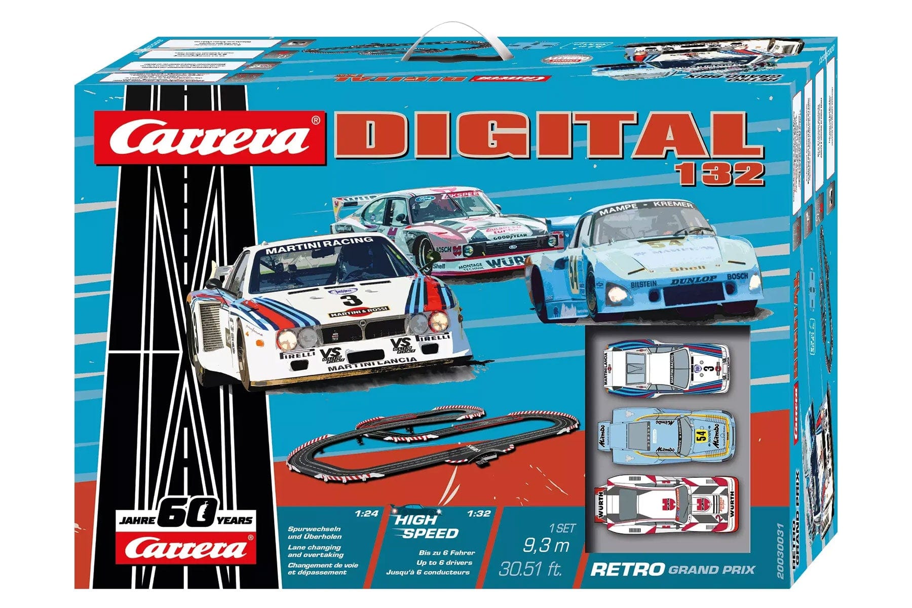 Carrera Retro Grand Prix 1/32 Scale Digital Slot Car Set CRE20030031