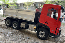 Load image into Gallery viewer, Double Eagle Volvo FMX 1/14 Scale Red Metal Hydraulic 6x6 Dump Truck - RTR EE115-003R
