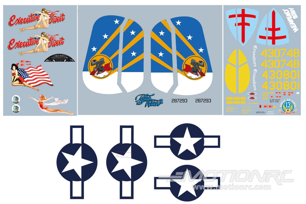 FlightLine 1600mm B-25J Mitchell Decal Set FLW3061107