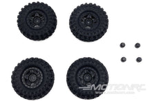 Load image into Gallery viewer, Hobby Plus 1/18 Scale Black Deep Star 1.2&quot; Beadlock Wheel/Mudder XL Tire Set HBP240506

