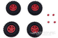 Load image into Gallery viewer, Hobby Plus 1/18 Scale Red Deep Star 1.2&quot; Beadlock Wheel/Mudder XL Tire Set HBP240508
