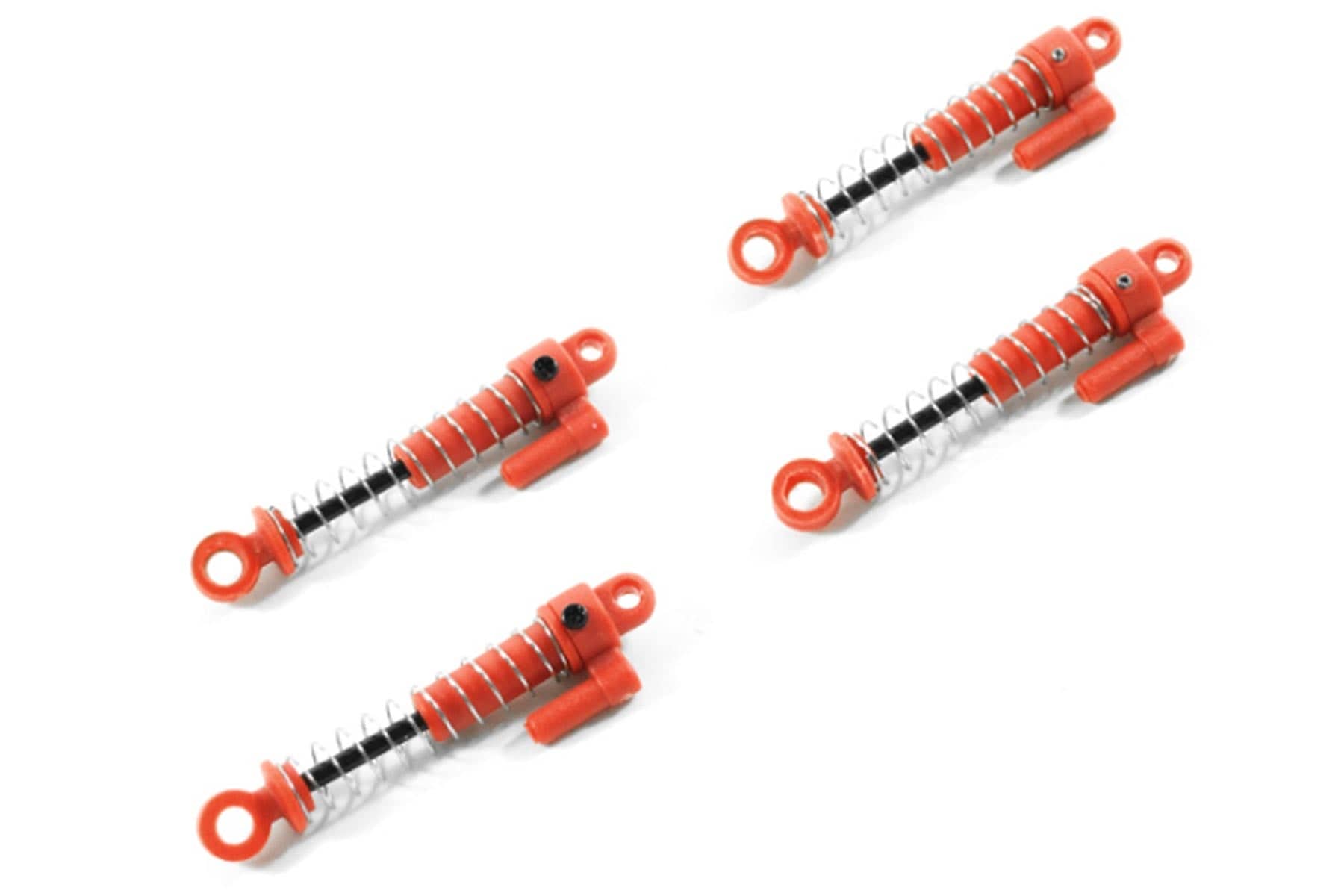 Hobby Plus 1/24 and 1/18 Scale Complete Red Plastic Shock Set (4) HBP240012