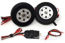 Load image into Gallery viewer, JP Hobby Electric Brakes with 75mm (2.95&quot;) x 14mm Rubber Wheels for 4mm Axles JPH6001-105
