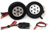 JP Hobby Electric Brakes with 75mm (2.95") x 14mm Rubber Wheels for 4mm Axles JPH6001-105