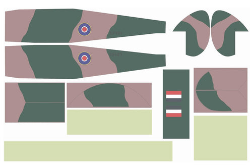 Nexa 1400mm DH.82 Tiger Moth British Camo Covering Set (Fuselage & Tail) NXA1003-108