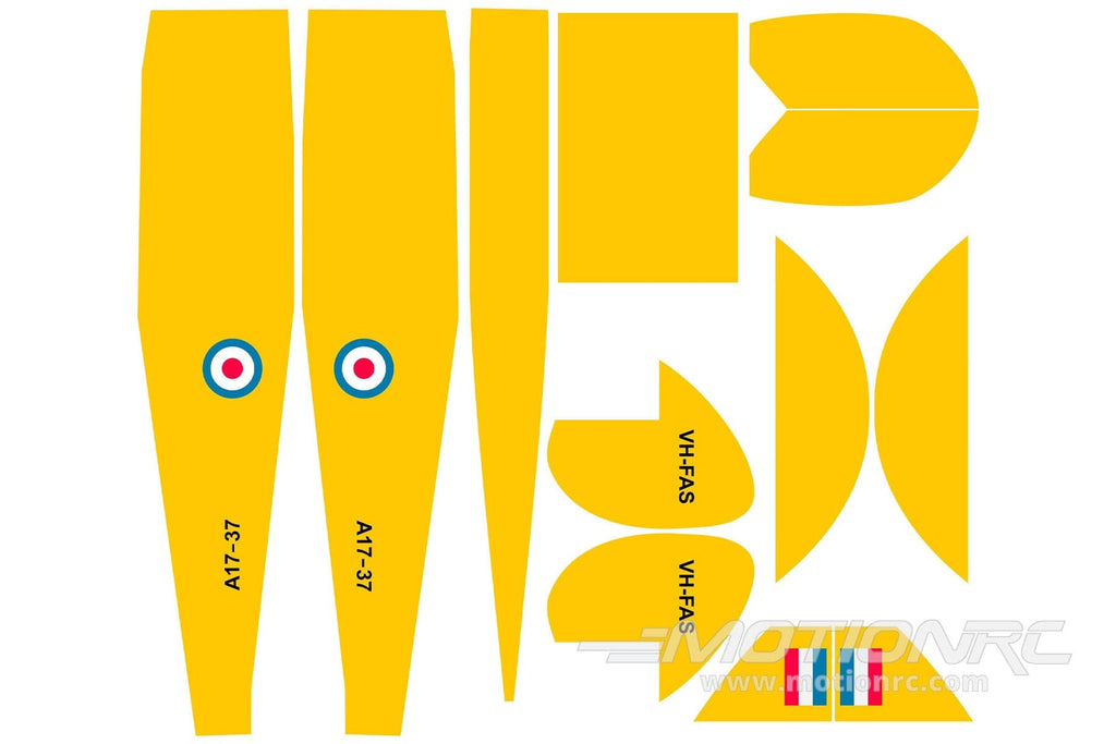 Nexa 1400mm DH.82 Tiger Moth Yellow Covering Set (Fuselage and Tail) NXA1003-307