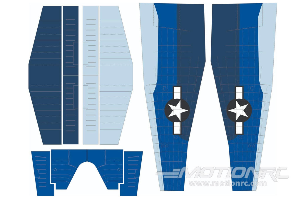 Nexa 1535mm F6F Hellcat Covering Set - Fuselage and Tail NXA1010-108