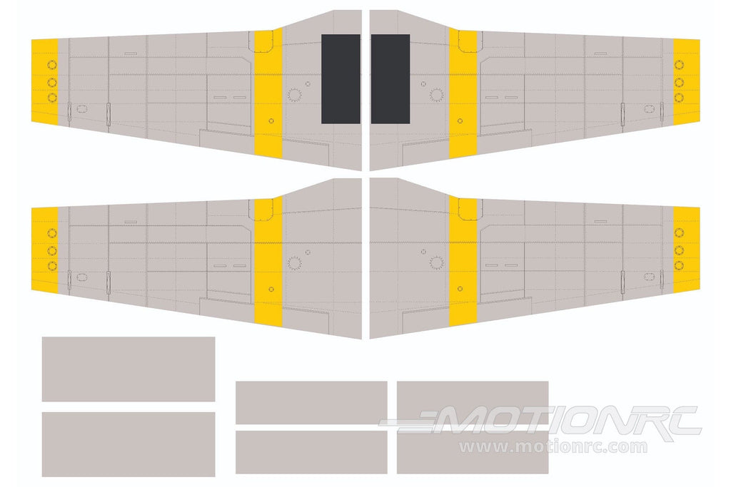 Nexa 1540mm P-51B Tuskegee Airmen Covering Set (Wing) NXA1058-108