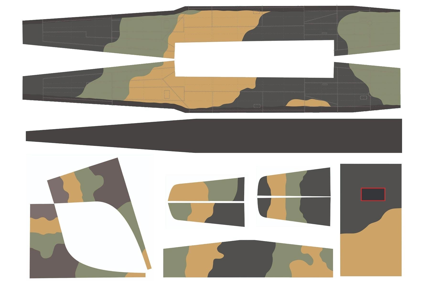 Nexa 1730mm A-26 Invader Camo Covering Set - Fuselage and Tail NXA1021-108