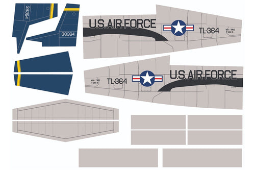 Nexa 1770mm T-28 Trojan Silver Covering Set (Fuselage and Tail) NXA1056-207