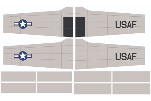 Nexa 1770mm T-28 Trojan Silver Covering Set (Wing) NXA1056-208