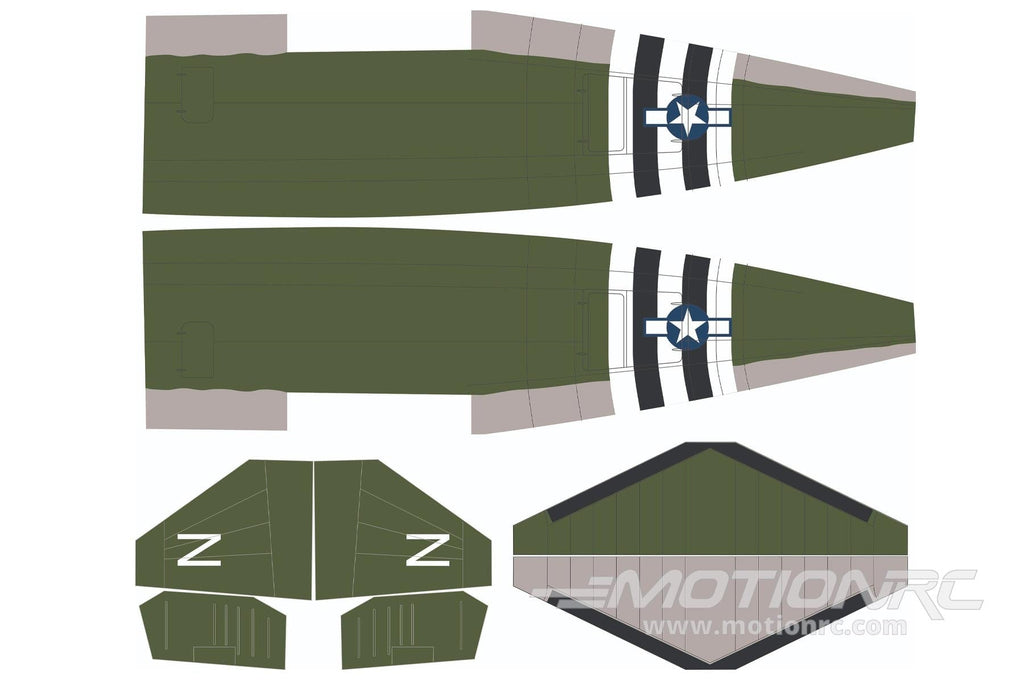 Nexa 1800mm Douglas C-47 Covering Set - Fuselage and Tail NXA1012-109