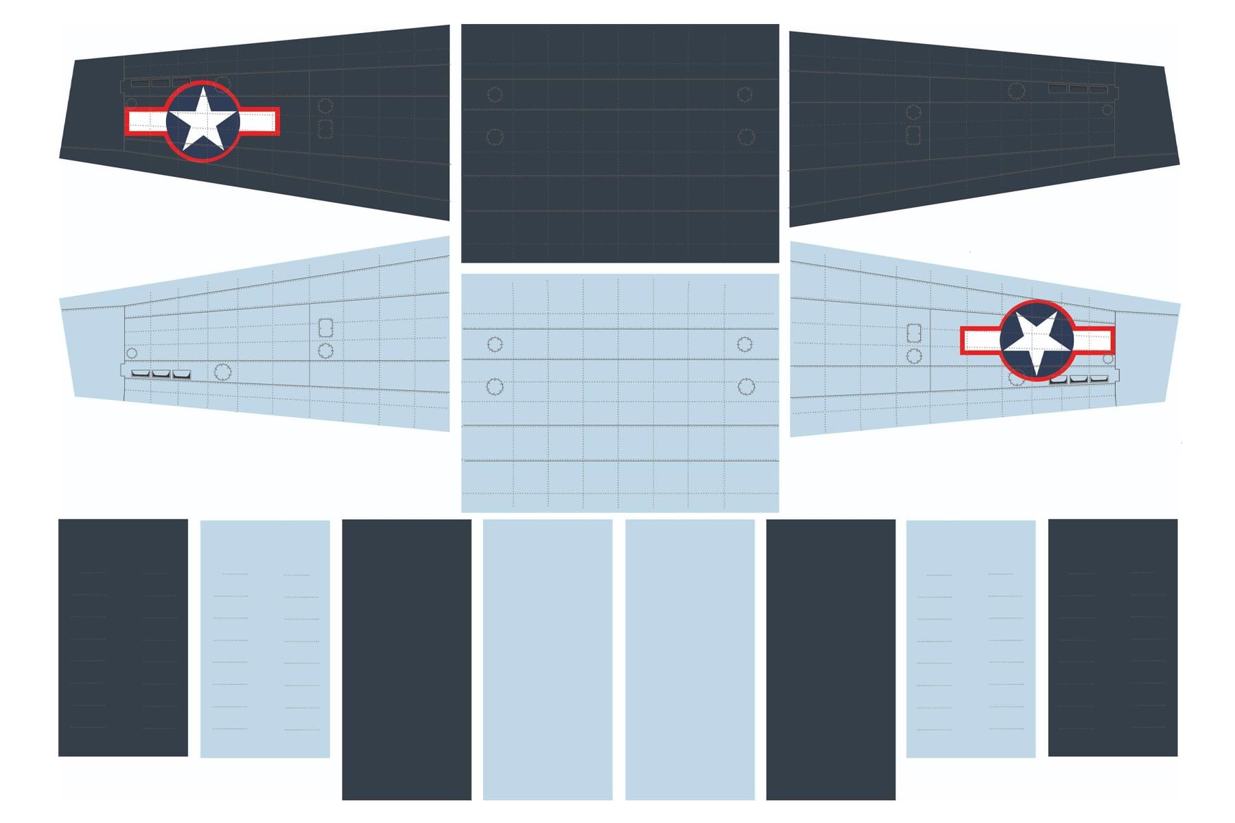 Nexa 2060mm SBD-5 Dauntless Covering Set - Wing NXA1011-111