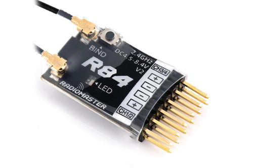RadioMaster R84 V2 4-Channel D8/D16/S-FHSS Compatible PWM Receiver HP0157-RX-R84-V2