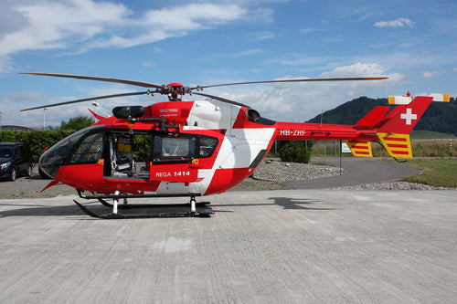 Roban EC-145 Red and White 800 Size Scale Helicopter - ARF RCH-145T1-ROT-WeiB-800