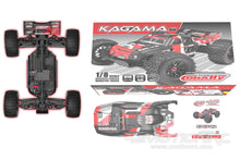 Load image into Gallery viewer, Team Corally Kagama Red 1/8 Scale 4WD Monster Truck - Rolling Chassis COR00474-R
