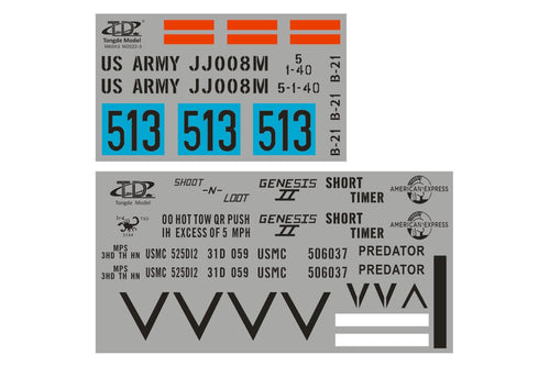 Tongde 1/16 Scale US M60A1/M60A3 Sticker Set TDE1000-107