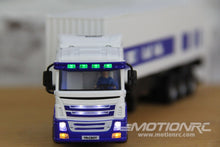Load image into Gallery viewer, Turbo Racing White 1/76 Scale Semi Truck with Trailer - RTR TBRC50W
