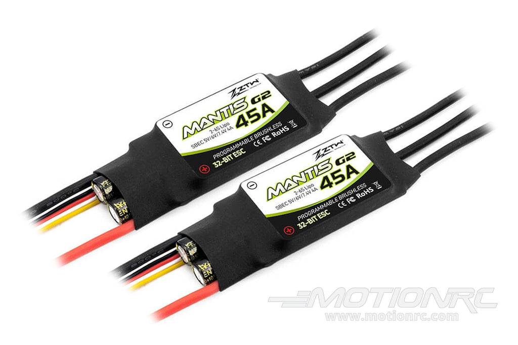 ZTW Mantis G2 45A ESC with 4A SBEC Multi-Pack (2 ESCs) ZTW6003-005