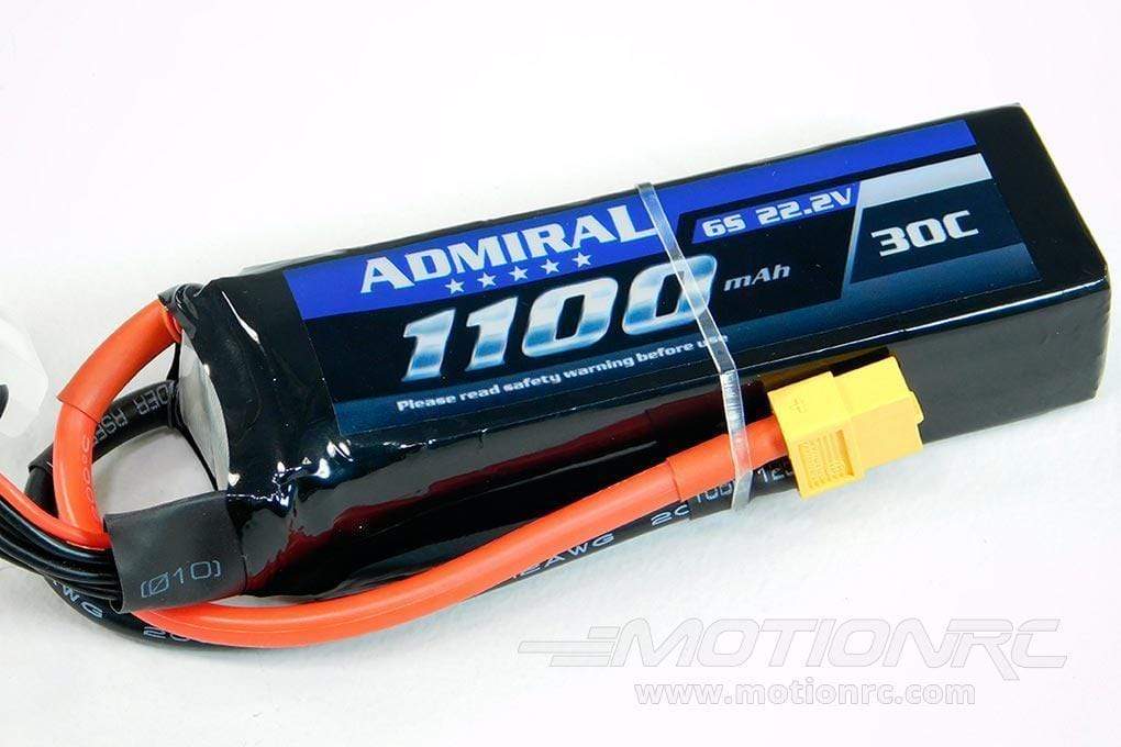 Admiral 1100mAh 6S 22.2V 30C LiPo Battery with XT60 Connector EPR11006X6