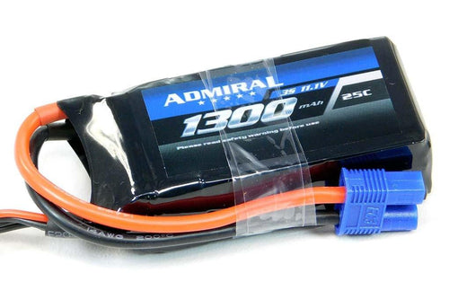 Admiral 1300mAh 3S 11.1V 25C LiPo Battery with EC3 Connector EPR13003EC3