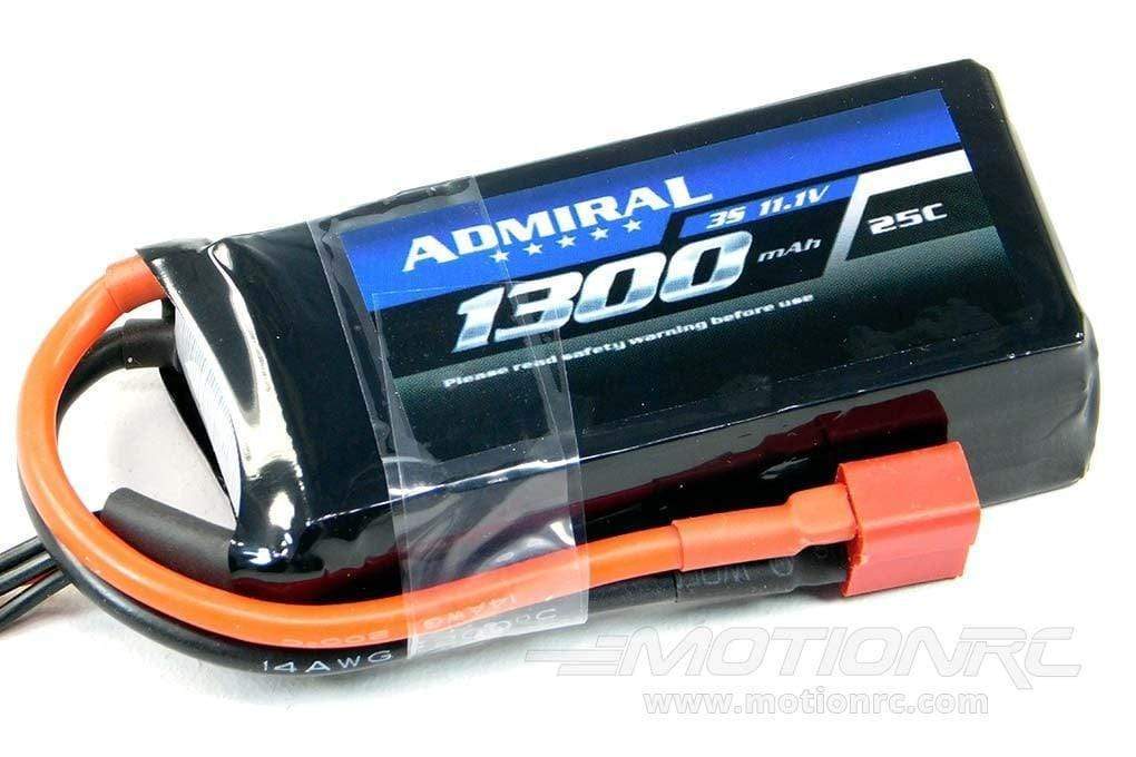 Admiral 1300mAh 3S 11.1V 25C LiPo Battery with T Connector EPR13003