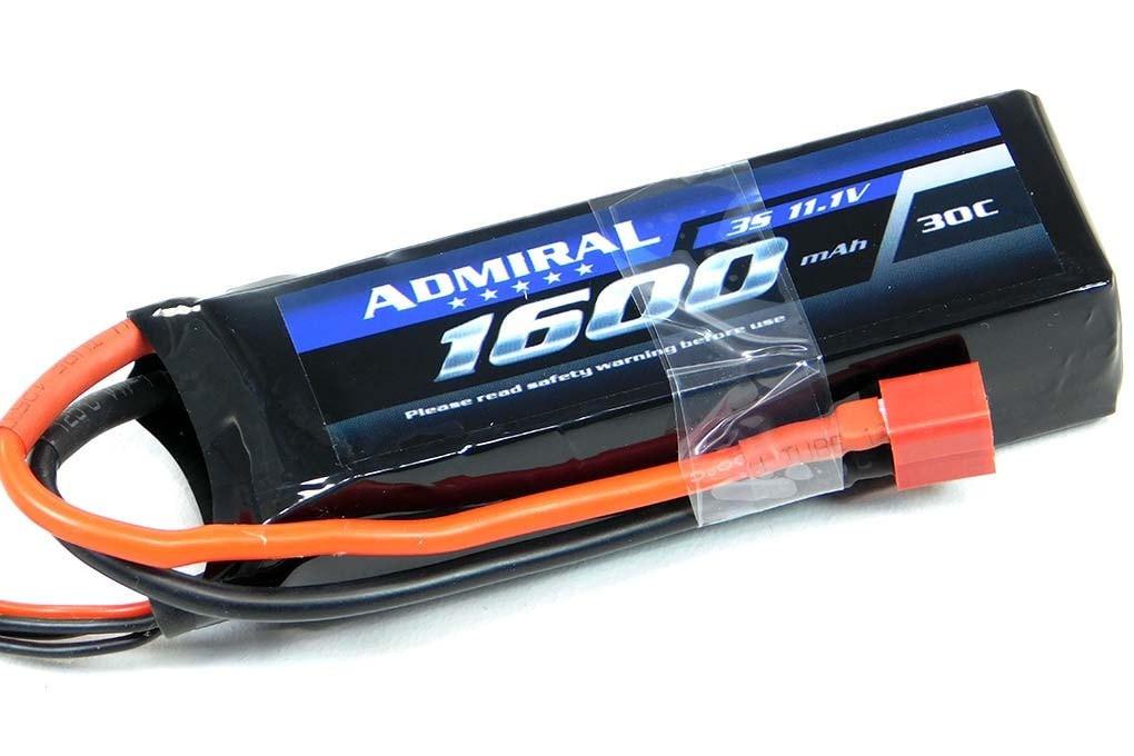 Admiral 1600mAh 3S 11.1V 30C LiPo Battery with T Connector EPR16003
