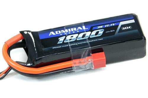 Admiral 1800mAh 3S 11.1V 30C LiPo Battery with T Connector EPR18003