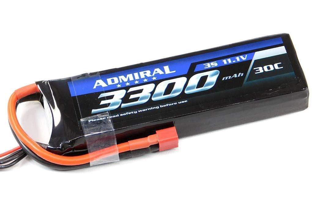 Admiral 3300mAh 3S 11.1V 30C LiPo Battery with T Connector EPR33003