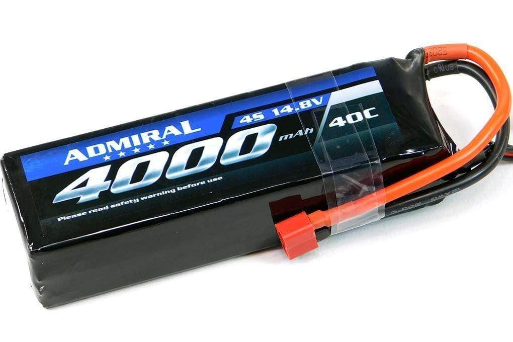 Admiral 4000mAh 4S 14.8V 40C LiPo Battery with T Connector EPR40004