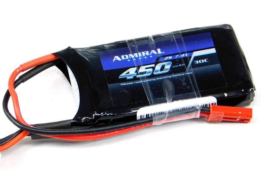 Admiral 450mAh 2S 7.4V 30C LiPo Battery with JST Connector EPR04502J