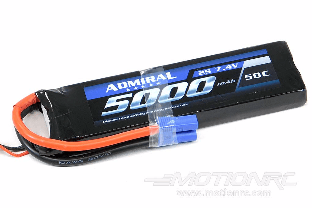 Admiral 5000mAh 2S 7.4V 50C LiPo Battery with EC5 Connector EPR50002E