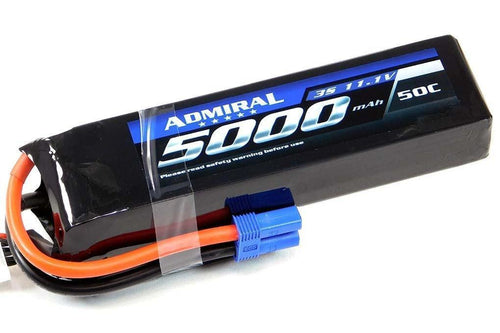 Admiral 5000mAh 3S 11.1V 50C LiPo Battery with EC5 Connector EPR50003E