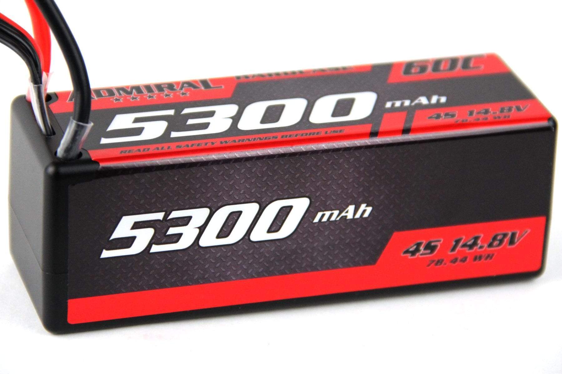 Admiral 5300mAh 4S 14.8V 60C Hard Case LiPo Battery with T Connector EPR53004