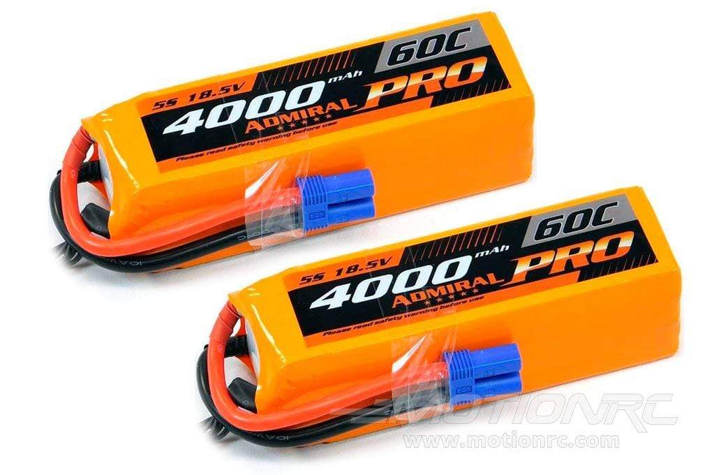 Admiral Pro 4000mAh 5S 18.5V 60C LiPo Battery with EC5 Connector Multi-Pack (2 Batteries)