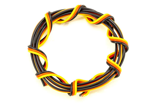 BenchCraft 26 Gauge Flat Servo Wire - Yellow/Red/Black (1 Meter) BCT5003-025