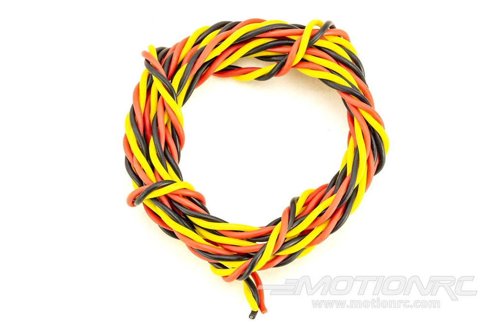 BenchCraft 26 Gauge Twisted Servo Wire - Yellow/Red/Black (1 Meter) BCT5003-003