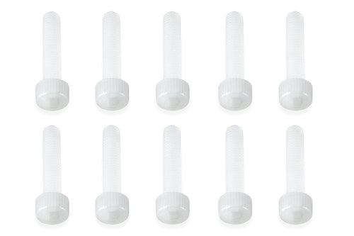 BenchCraft M3 x 15mm Nylon Hex Screws - White (10 Pack) BCT5040-010