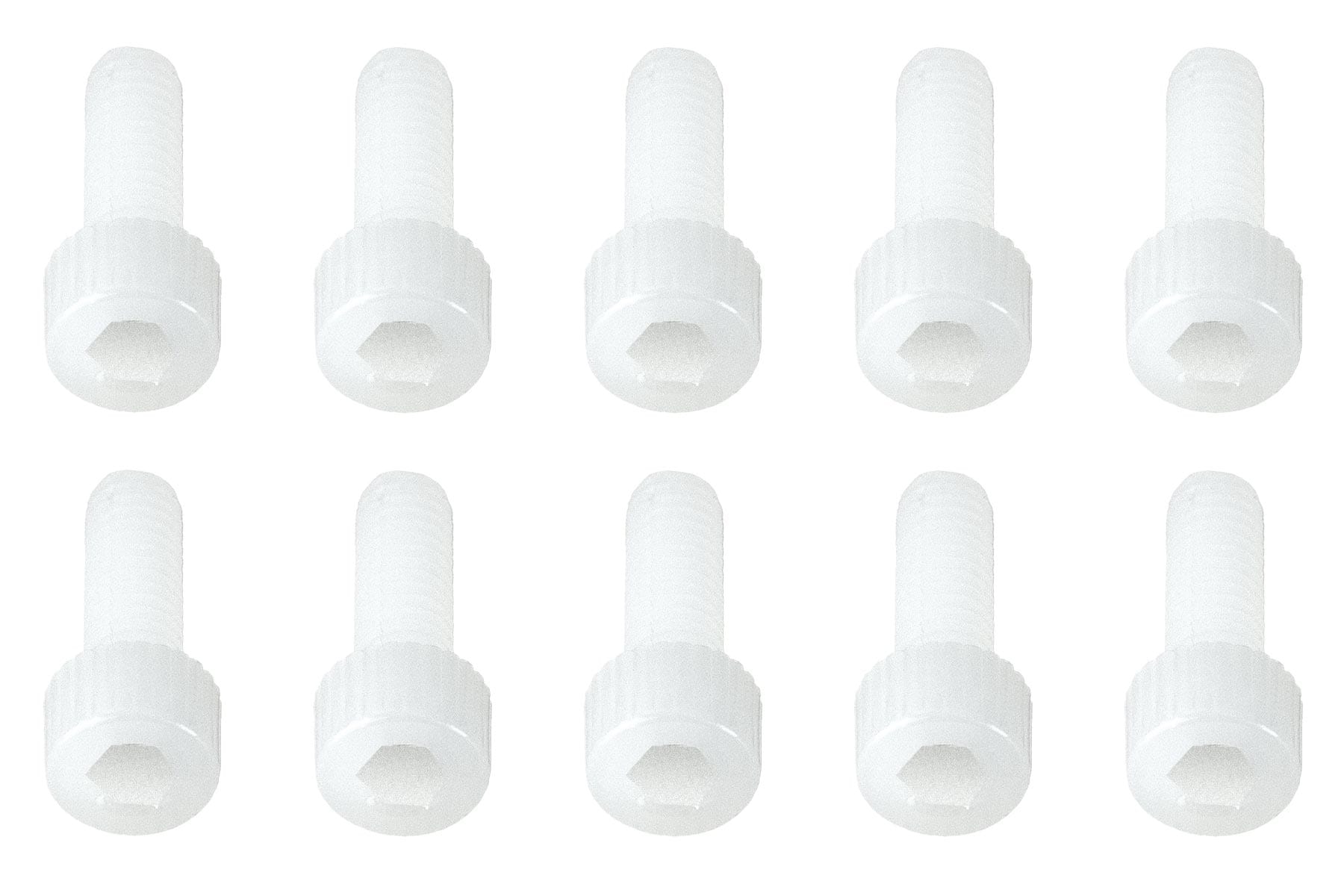 BenchCraft M4 x 12mm Nylon Hex Screws - White (10 Pack) BCT5040-013