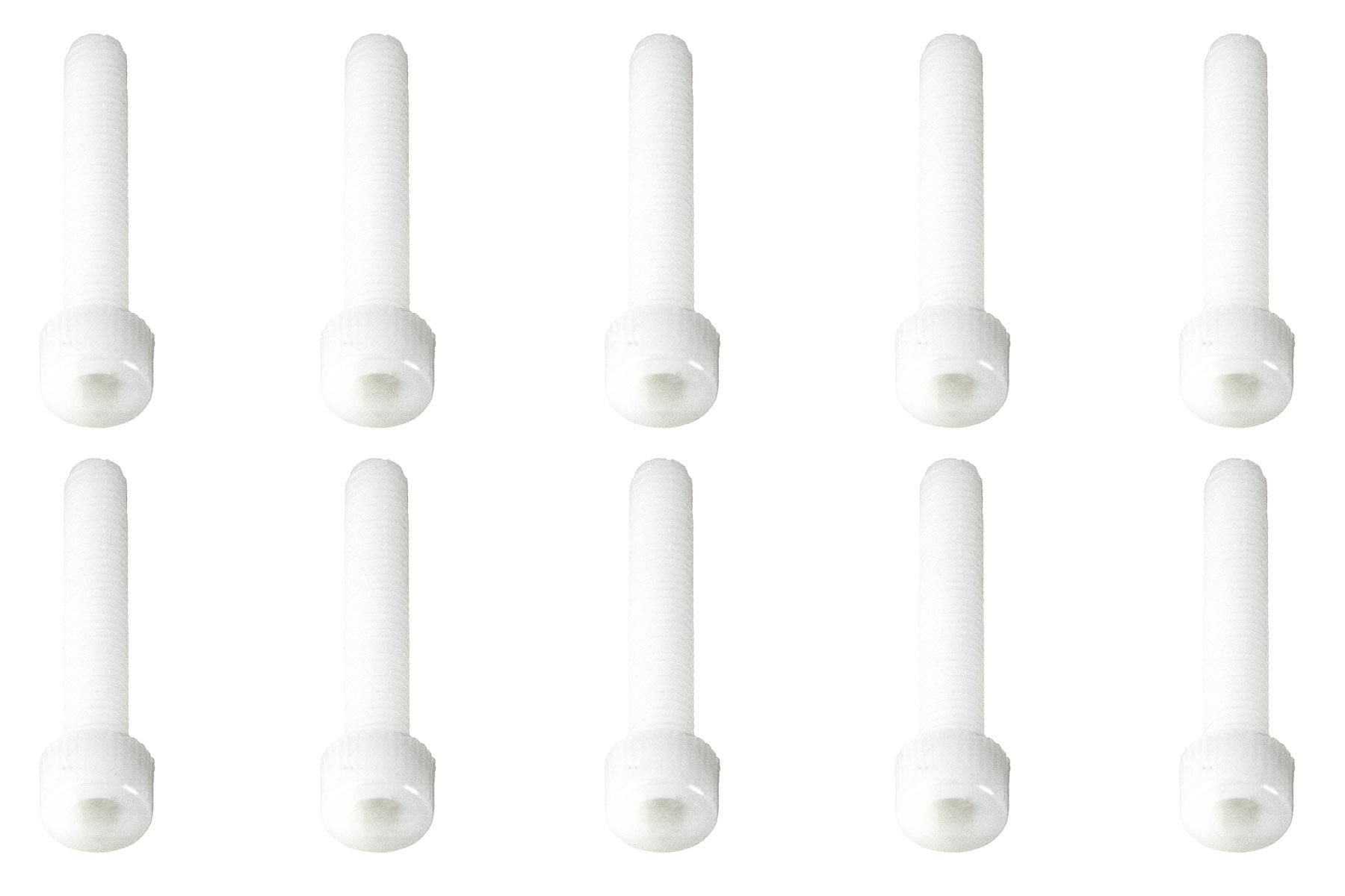 BenchCraft M5 x 30mm Nylon Hex Screws - White (10 Pack) BCT5040-017