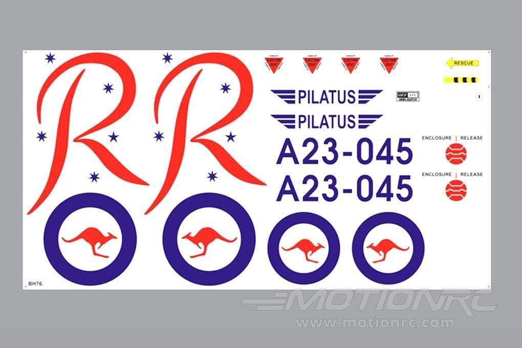 Black Horse 1840mm Pilatus PC-9 Decal Set BHPC011