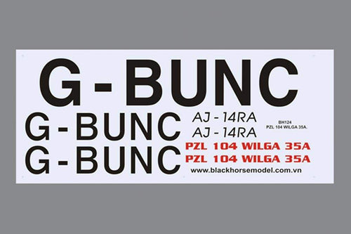 Black Horse 2240mm PZL-104 Wilga Decal Set BHWG011