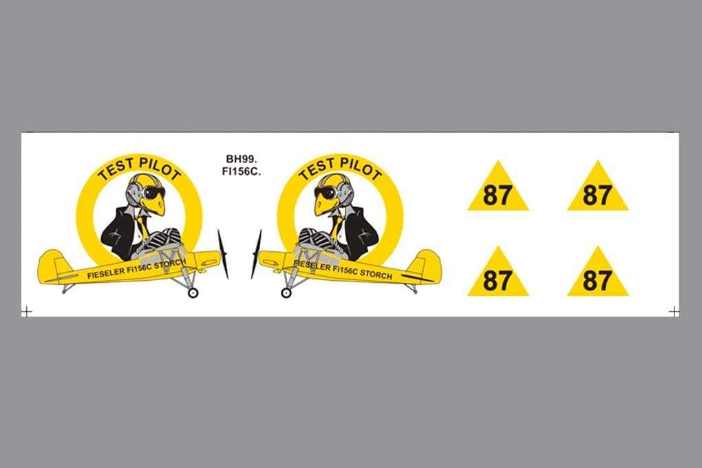 Black Horse 2850mm Fieseler Fi156C Storch Decal Set BHFI012